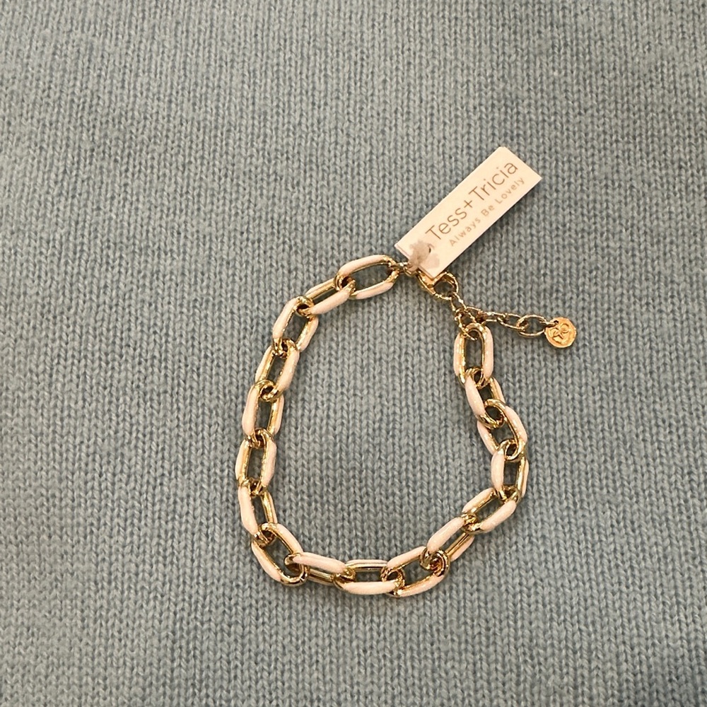 Tess + Tricia Gold and Cream Chain Bracelet